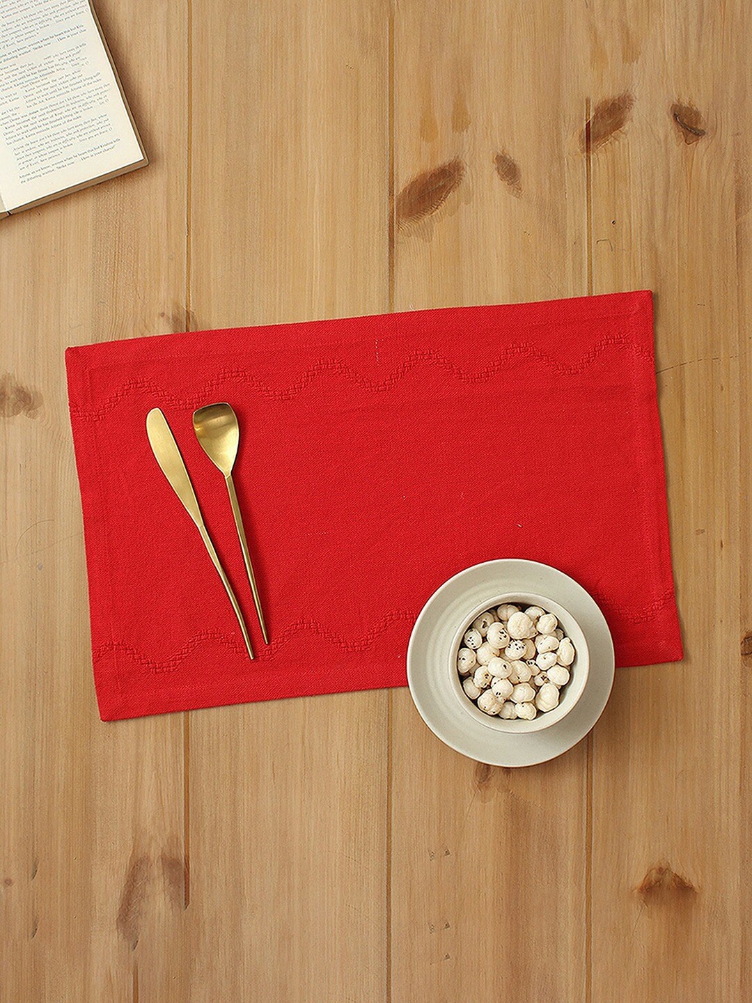 

House This Red 2 Pieces Cotton Table Placemats