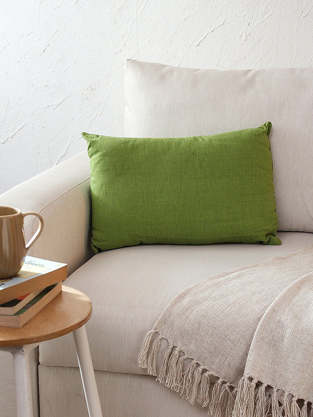 

House This Olive Green 2-Pieces Cotton Rectangle Cushions