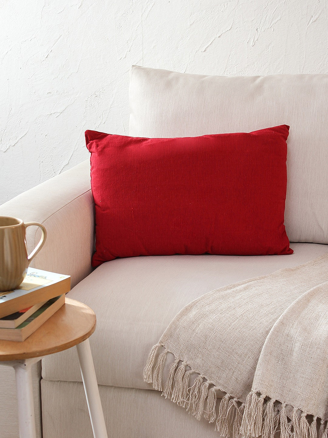 

House This Red 2-Pieces Cotton Rectangle Cushions