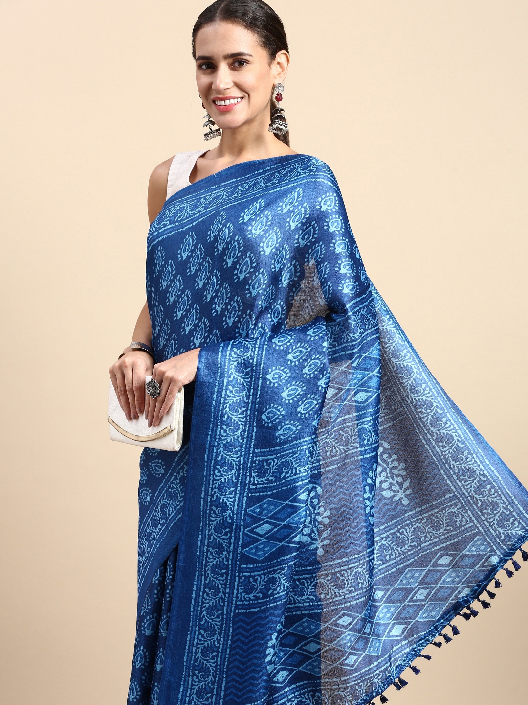 

Rani Saahiba Dabu Bhagalpuri Saree, Blue
