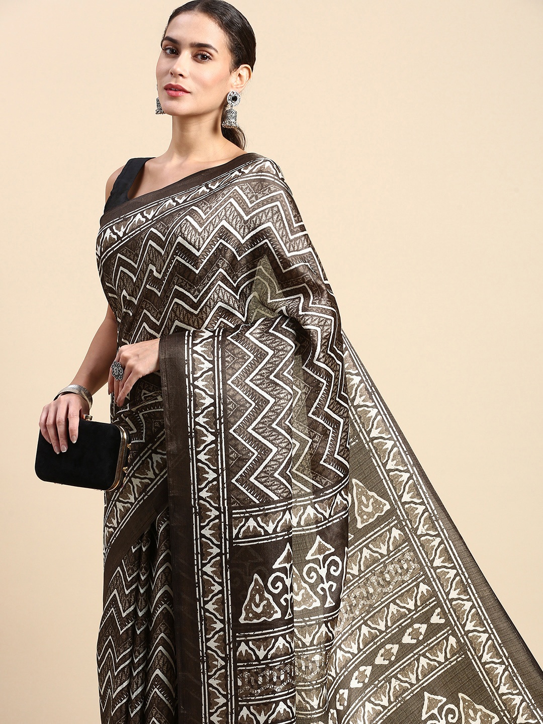 

Rani Saahiba Dabu Bhagalpuri Saree, Brown