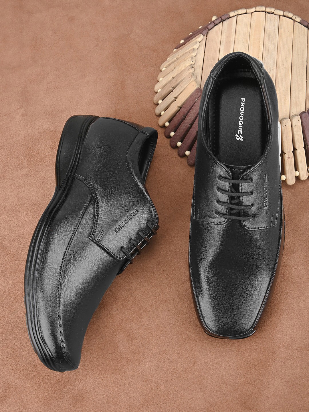 

Provogue Men Square Toe Formal Derbys, Black