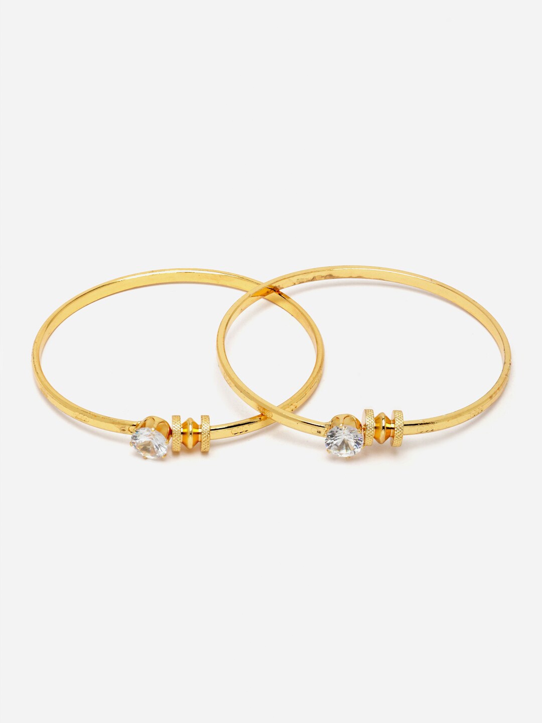 

Anouk Set Of 2 Gold-Plated American Diamond Studded Bangle-Style Bracelets
