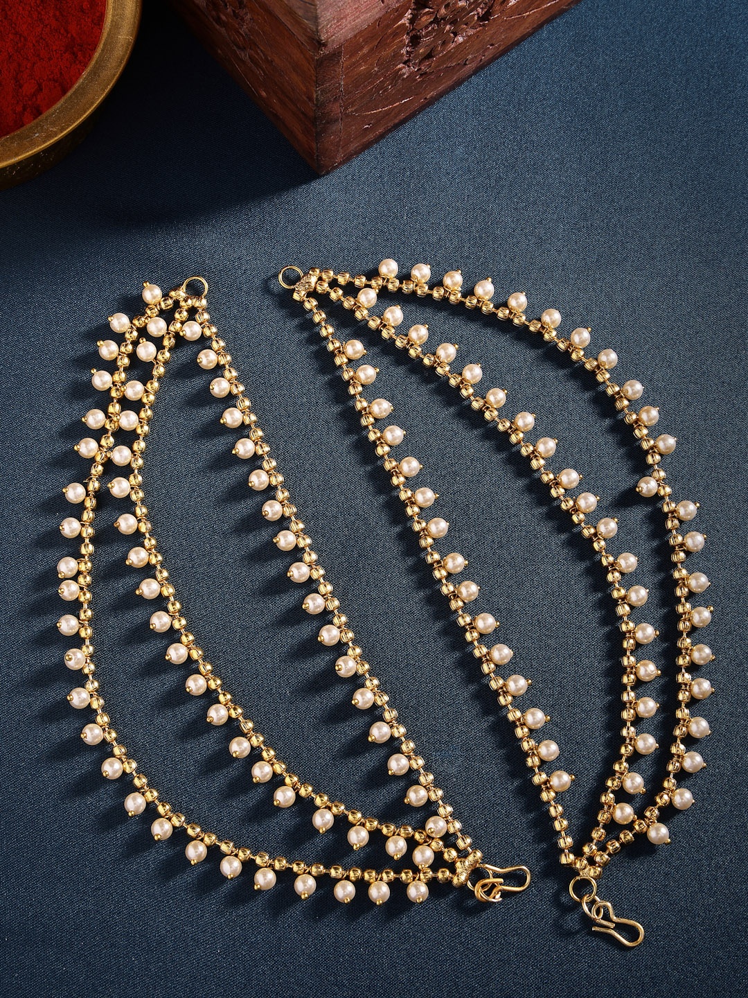 

Anouk Gold-Plated Layered Beaded Ear Chains