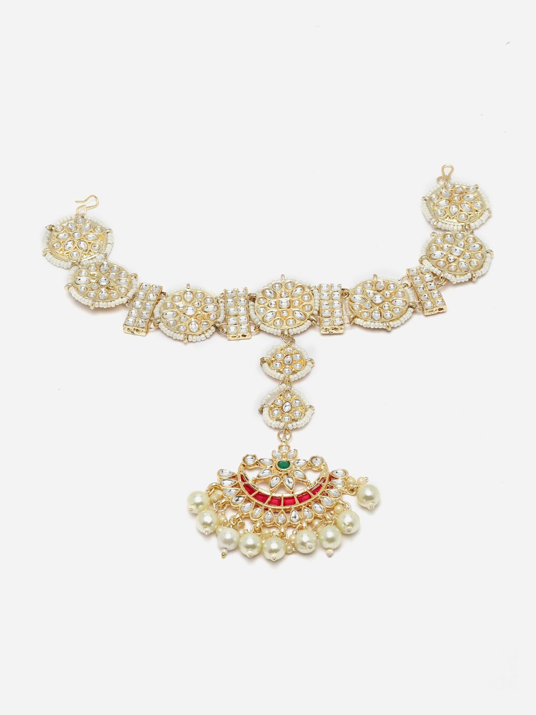 

Anouk Gold-Plated Kundan-Studded & Beaded Sheeshphool