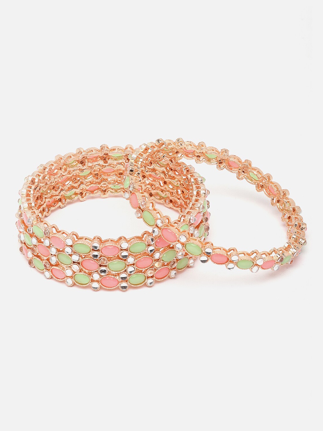 

Anouk Set of 4 Rose Gold-plated AD-Studded Bangles