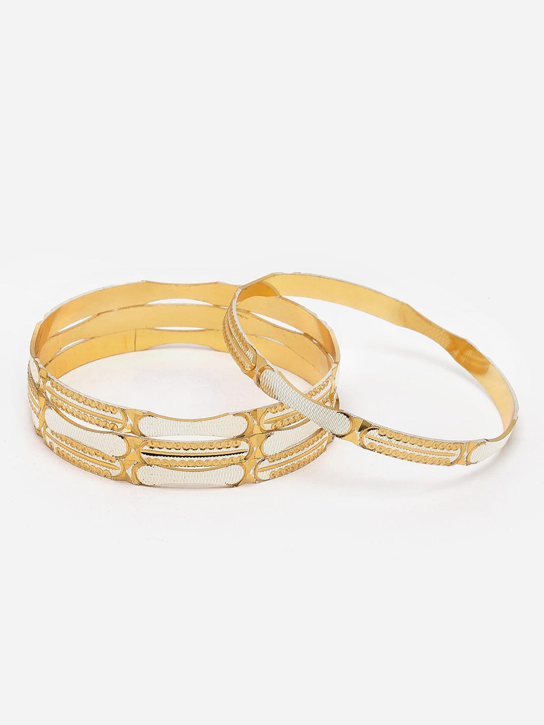 

Anouk Set Of 4 Silver & Gold-Plated Bangles