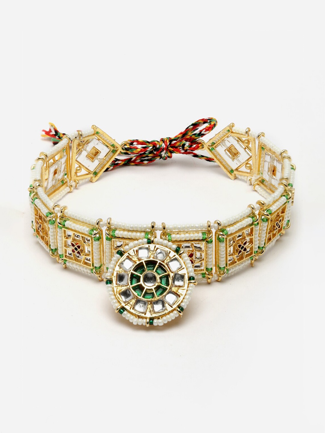 

Anouk Gold-Plated Stone-Studded & Beaded Borla Matha Patti