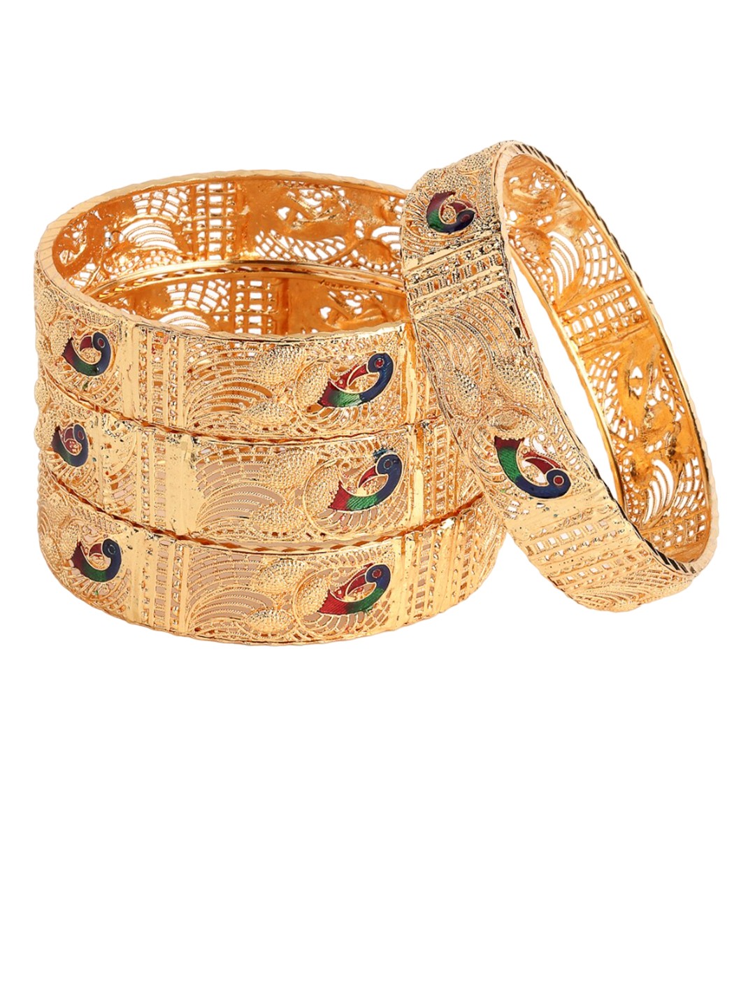 

Anouk Set Of 4 Gold-Toned Gold-Plated Bangles