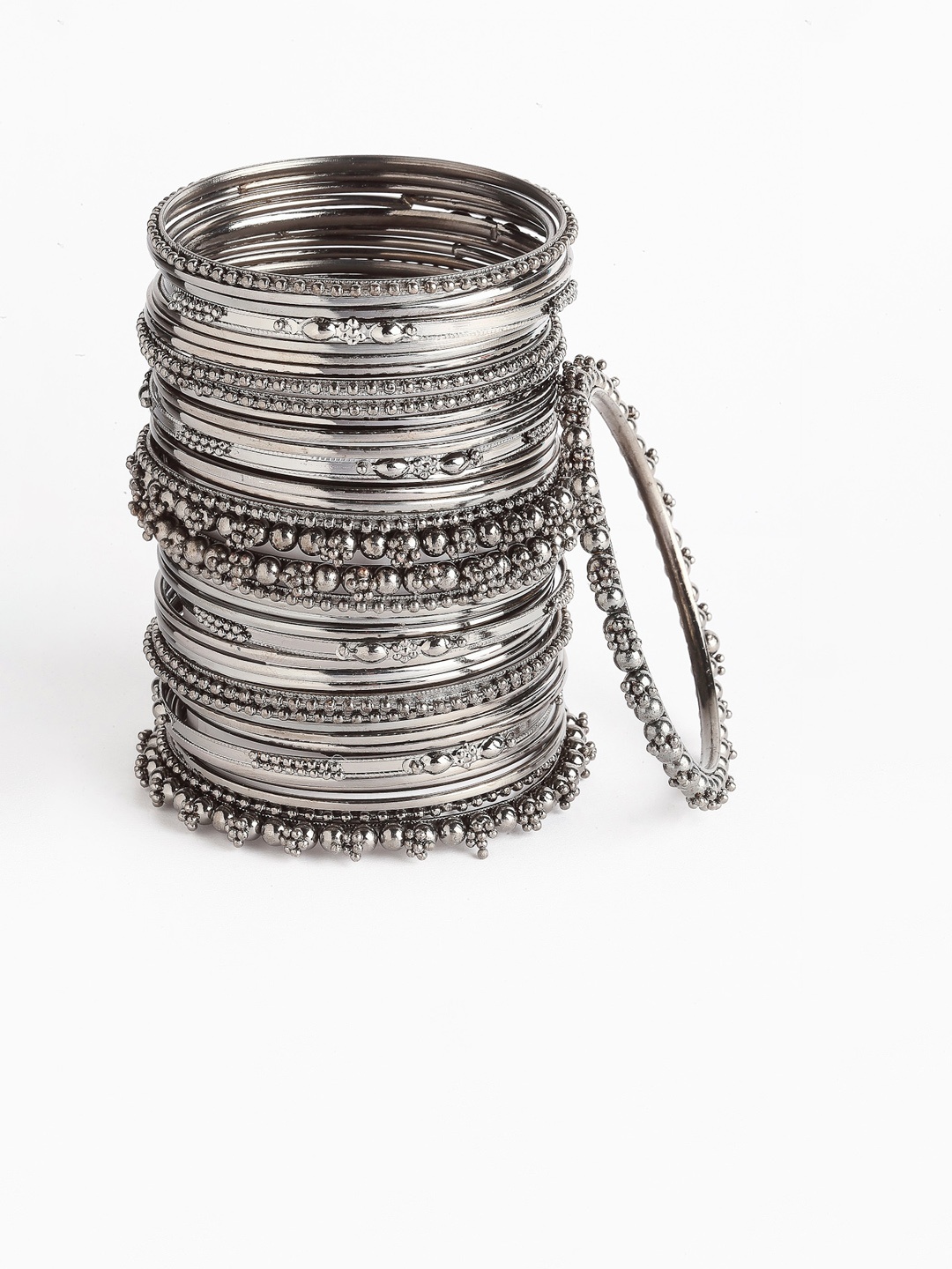 

Anouk Set Of 40 Silver-Plated Oxidised Bangles, Metallic