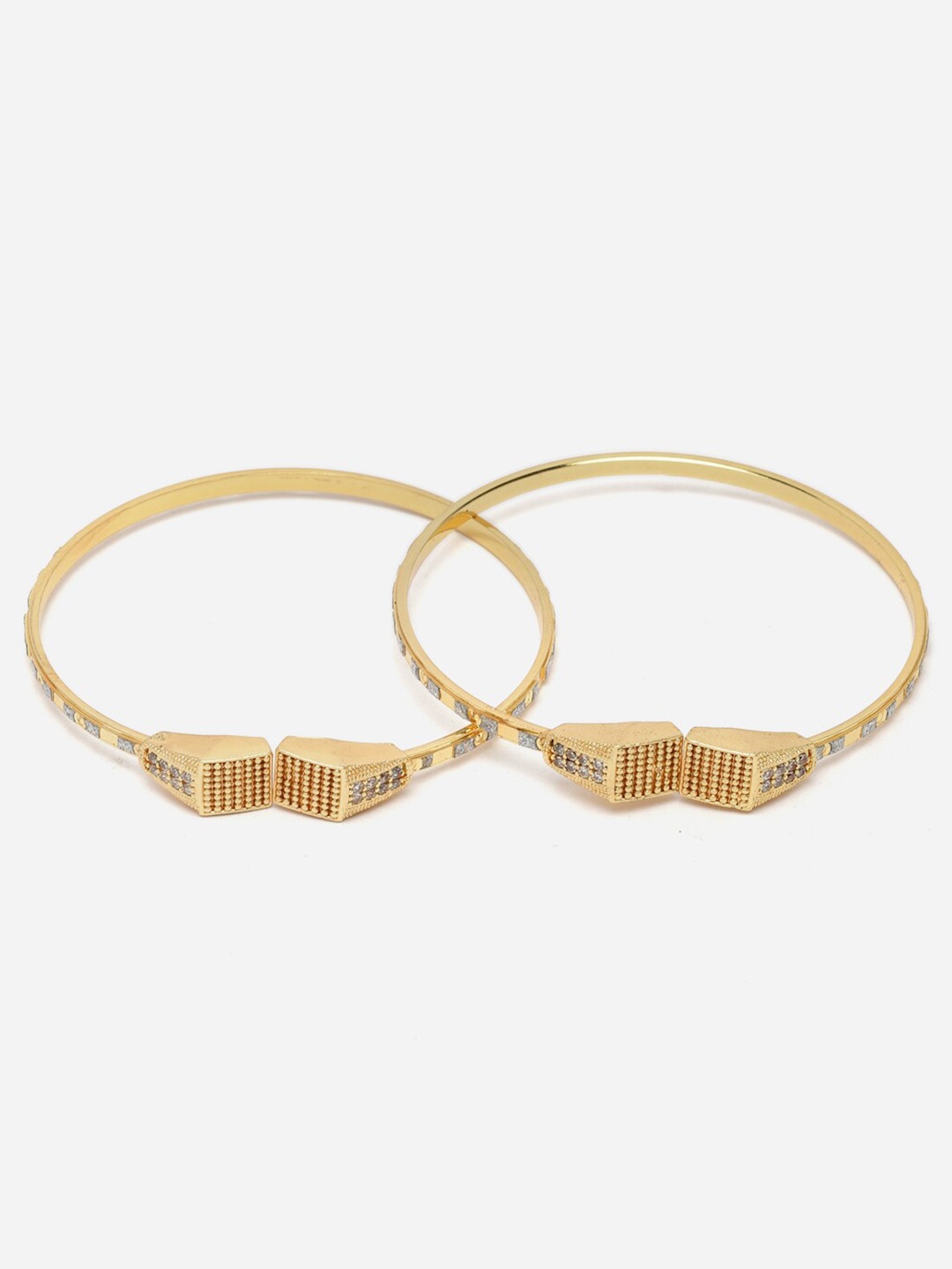 

Anouk Set Of 2 Gold-Plated American Diamond Studded Kada Bracelets