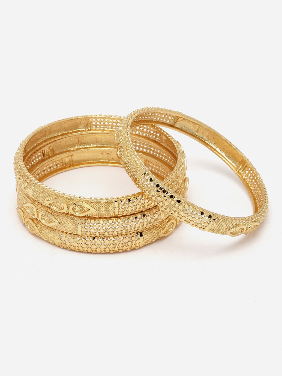 

Anouk Set Of 4 Gold-Toned Gold-Plated Textured Bangles