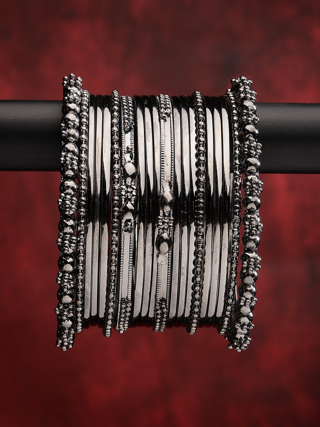 

Anouk Set Of 20 Silver-Plated Classic Textured Bangles