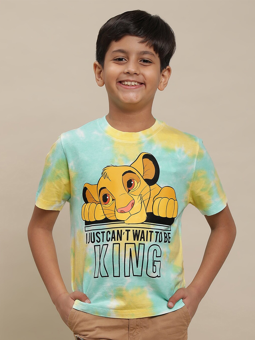 

Kids Ville Boys Lion King Printed Pure Cotton Tshirt, Blue