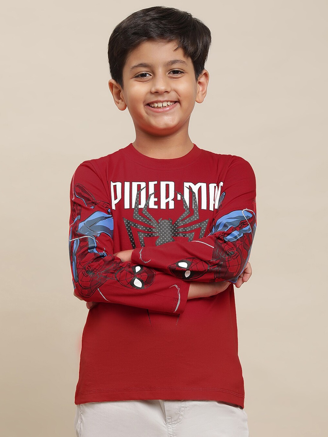

Kids Ville Boys Spiderman Printed Pure Cotton Tshirt, Red