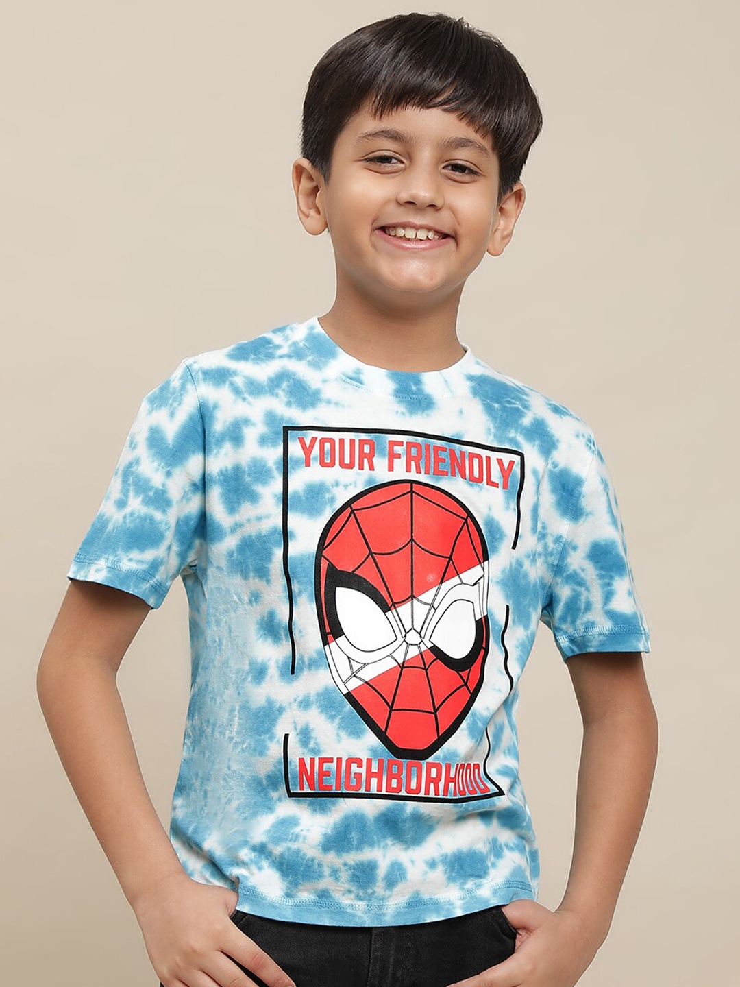 

Kids Ville Boys Spiderman Printed Pure Cotton T-shirt, White