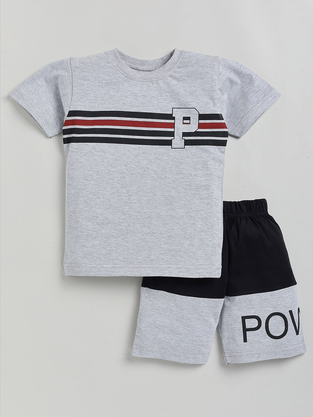 

Toonyport Boys Printed T-shirt with Shorts, Grey