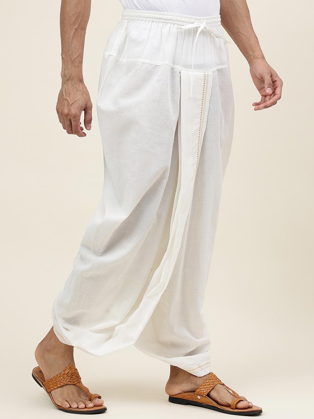 

Fabindia Gathered Woven Dhotis, White