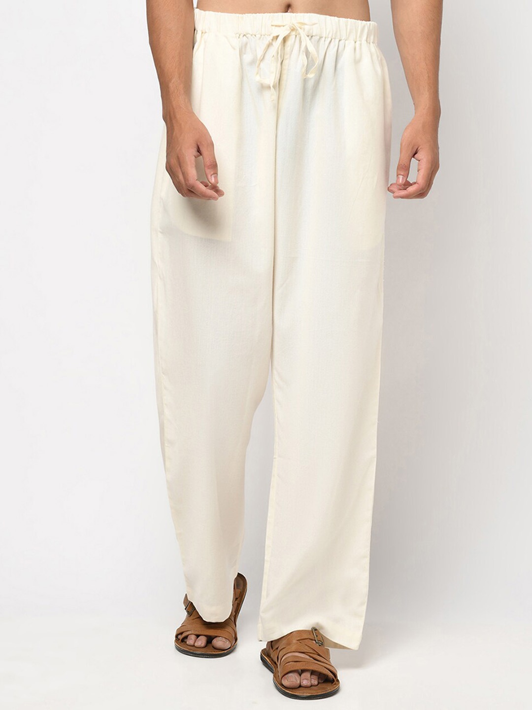 

Fabindia Straight Fit Cotton Pyjama, Beige