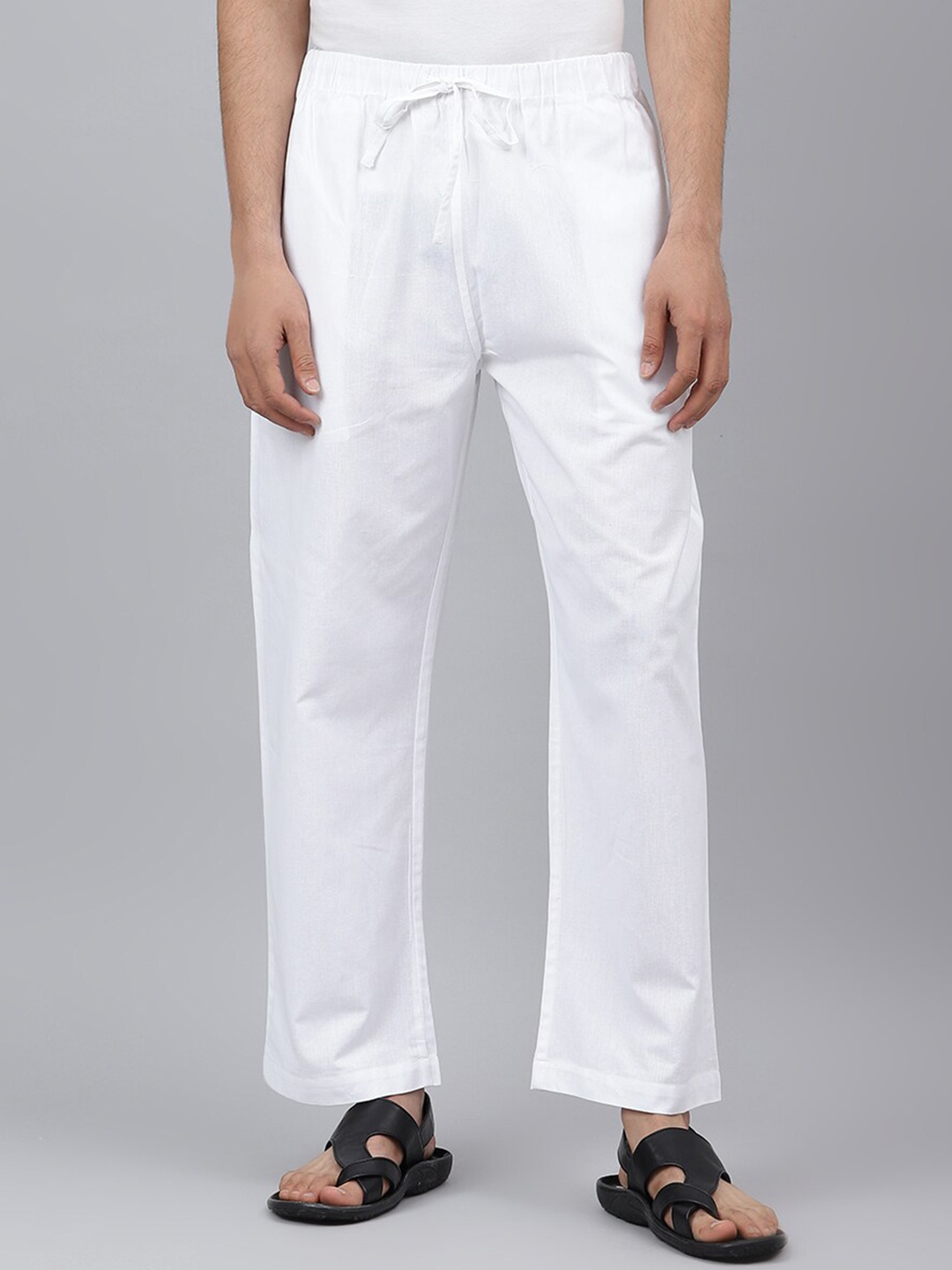 

Fabindia Straight Fit Cotton Pyjamas, White