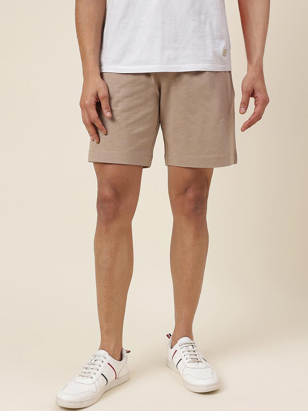 

Fabindia Men Mid Rise Cotton Shorts, Beige