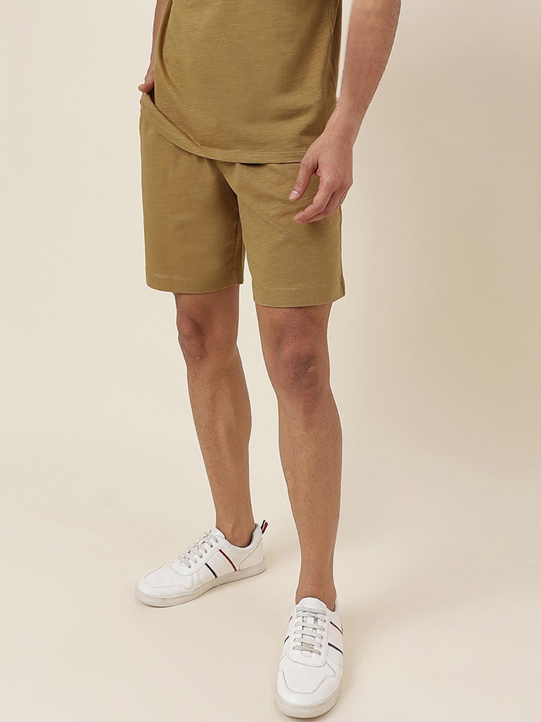 

Fabindia Men Mid Rise Cotton Shorts, Brown