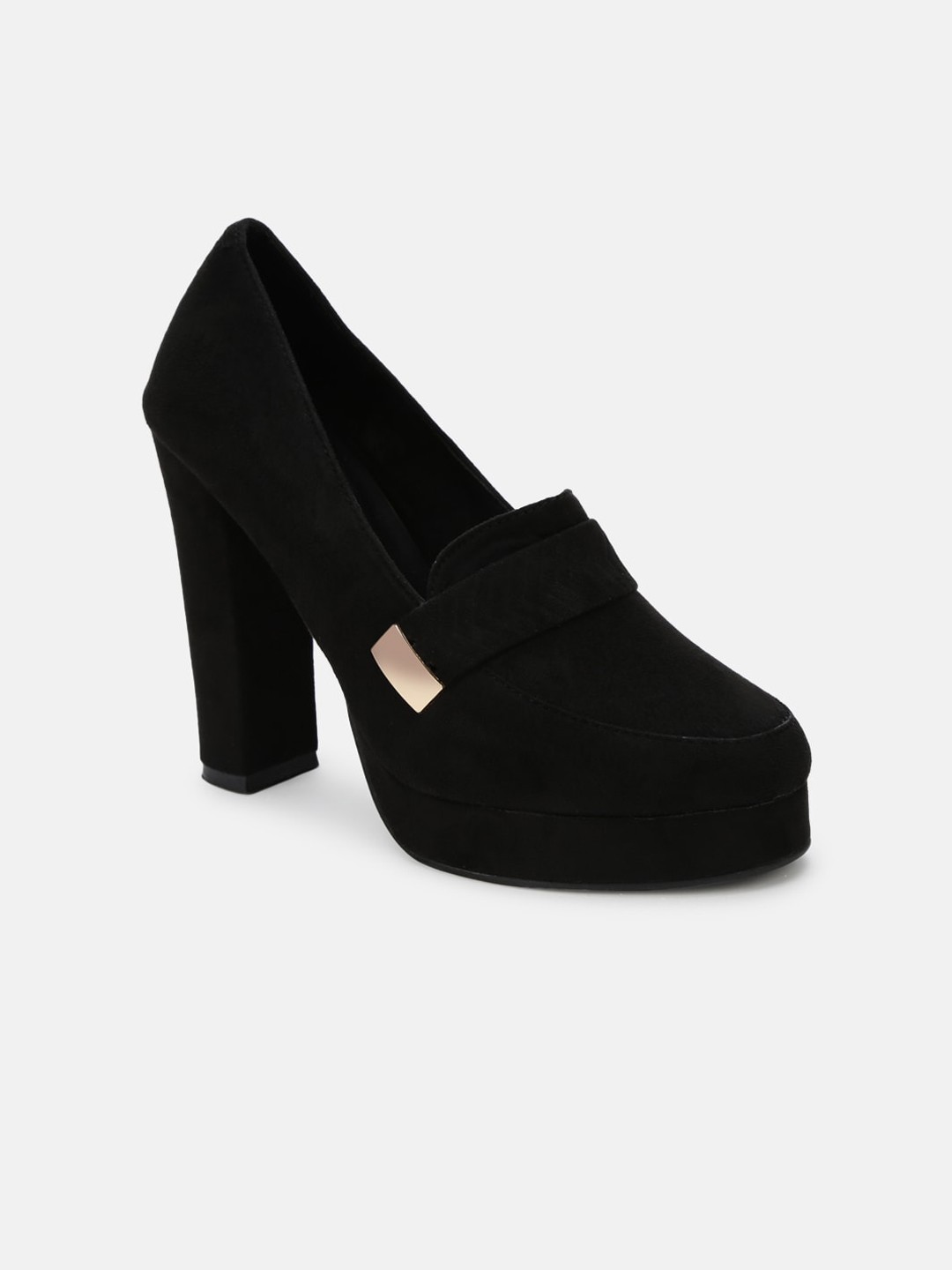 

Marc Loire Textured Round Toe Platform Pumps, Black