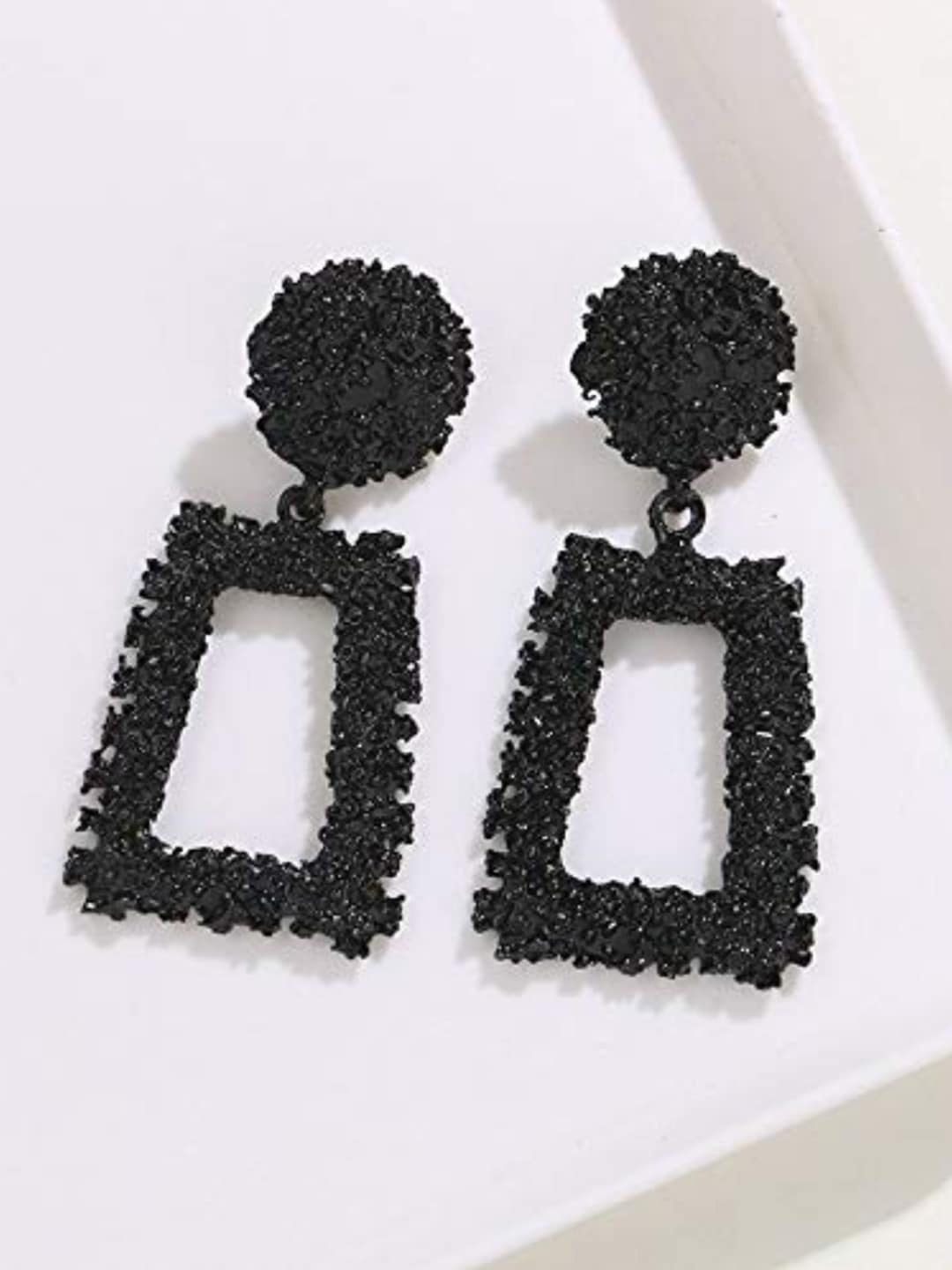 

YouBella Beaded Contemporary Drop Earrings, Black