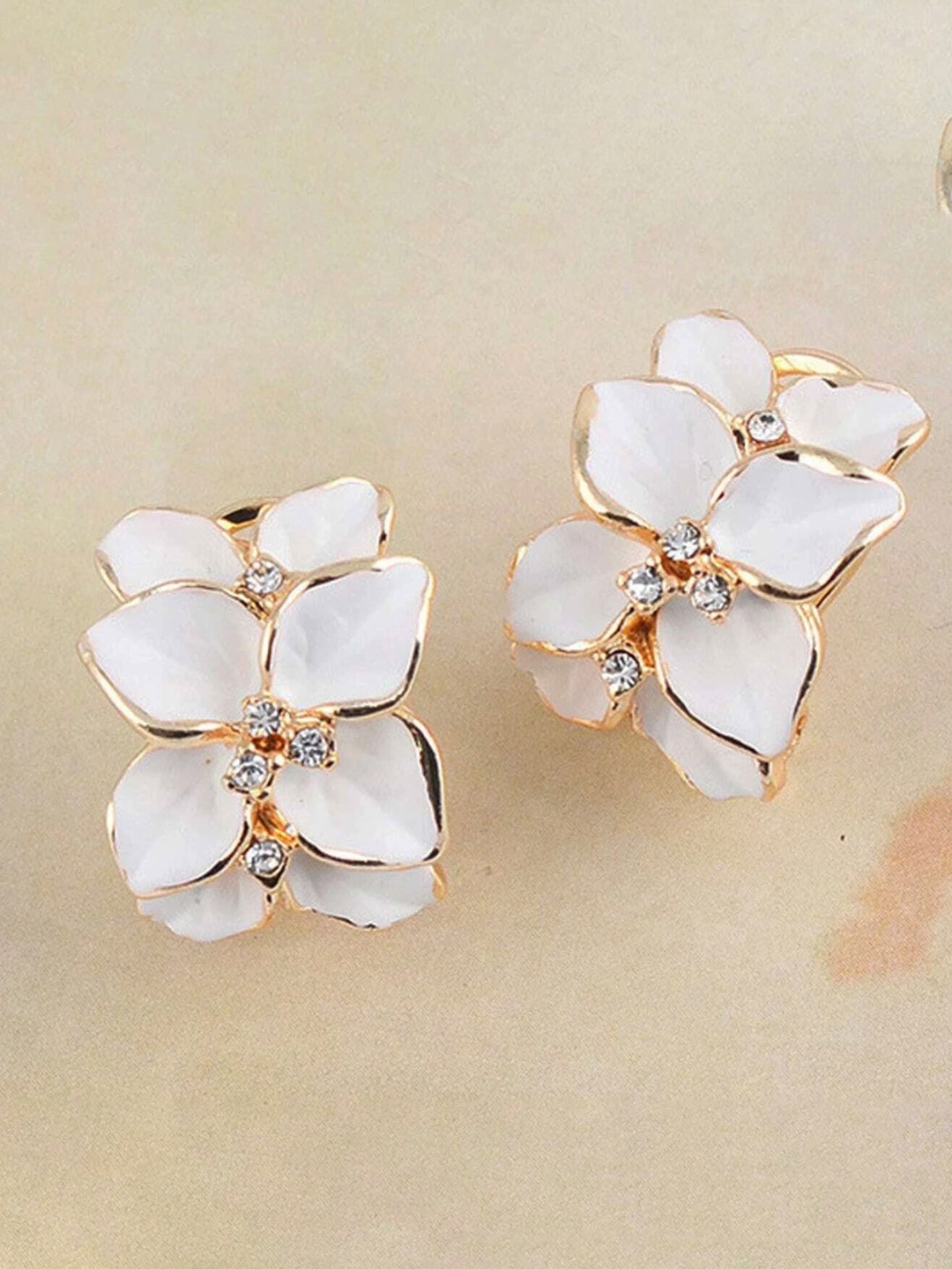 

YouBella Gold-Plated Floral Hoop Earrings