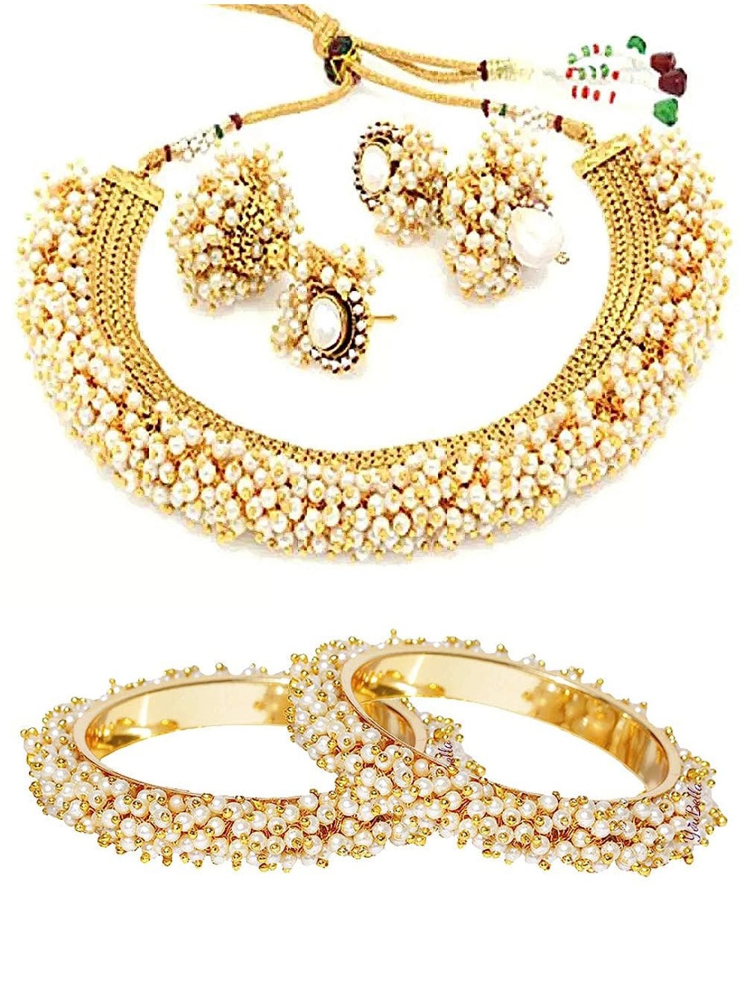 

YouBella Gold-Plated Beaded Jewellery Set