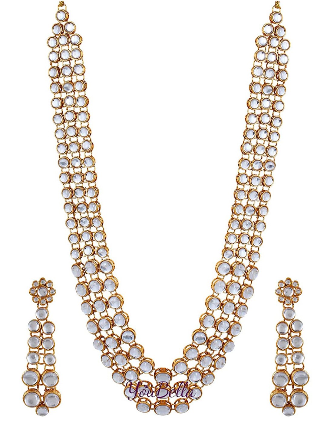 

YouBella Gold-Plated Stone Studded Jewellery Set
