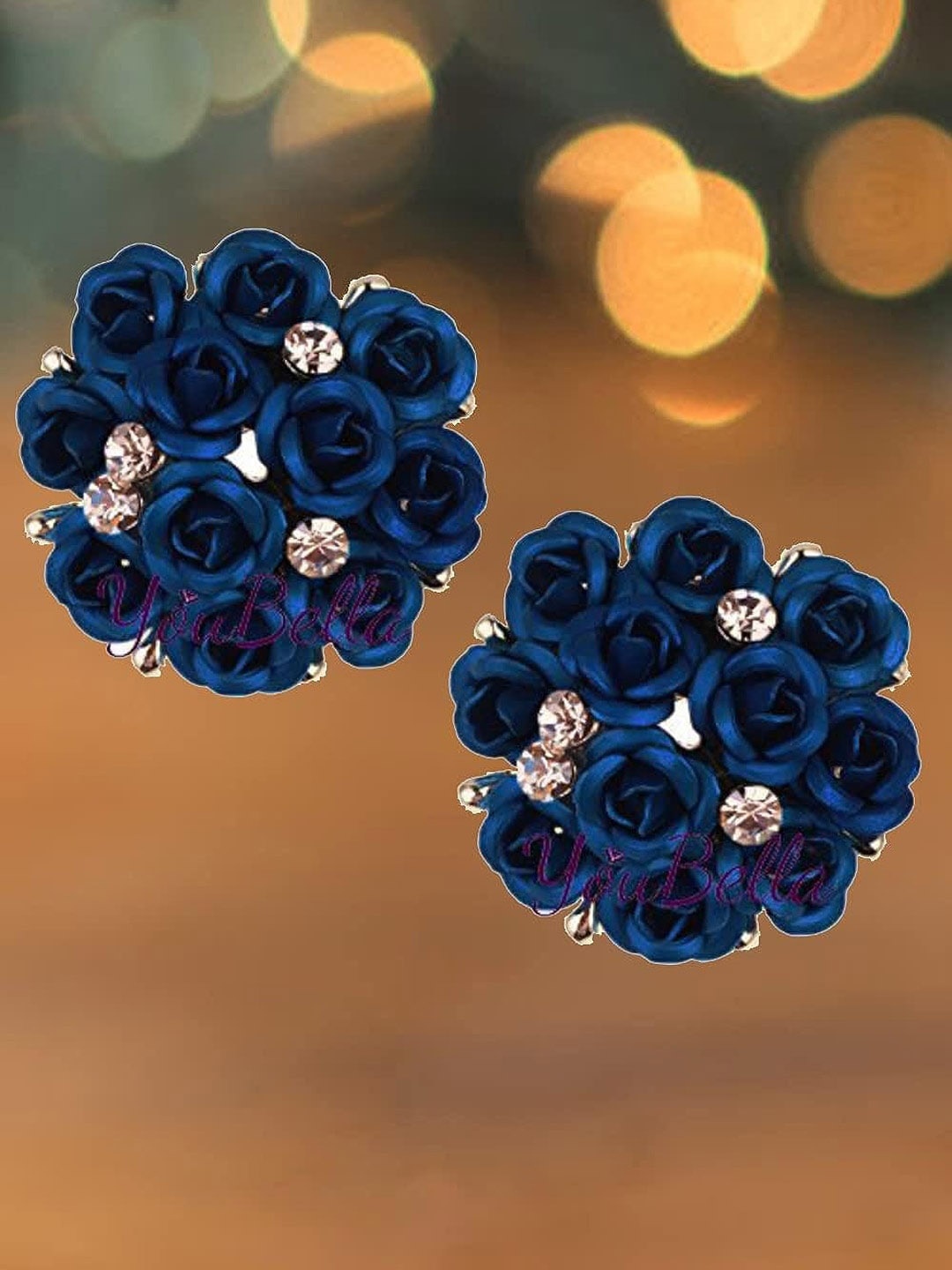 

YouBella Gold-Plated Stone-Studded Floral-Shaped Studs Earrings