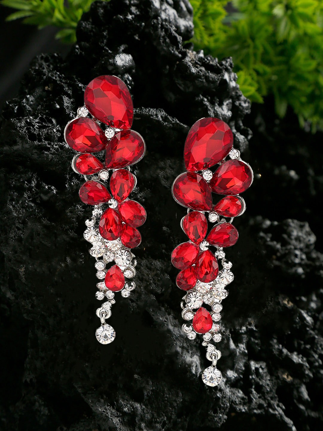 

YouBella Silver-Plated Contemporary Drop Earrings