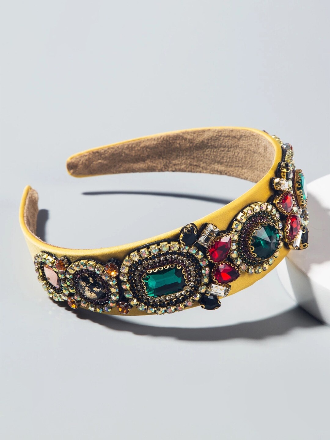 

YouBella Crystal Studded Embellished Hairband, Yellow