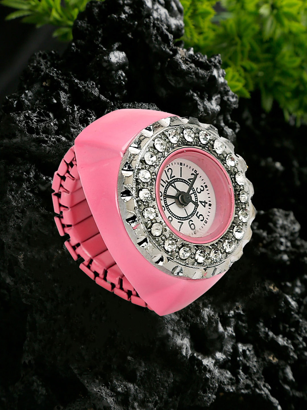 

YouBella Silver-Plated Stone Studded Watch Finger Ring