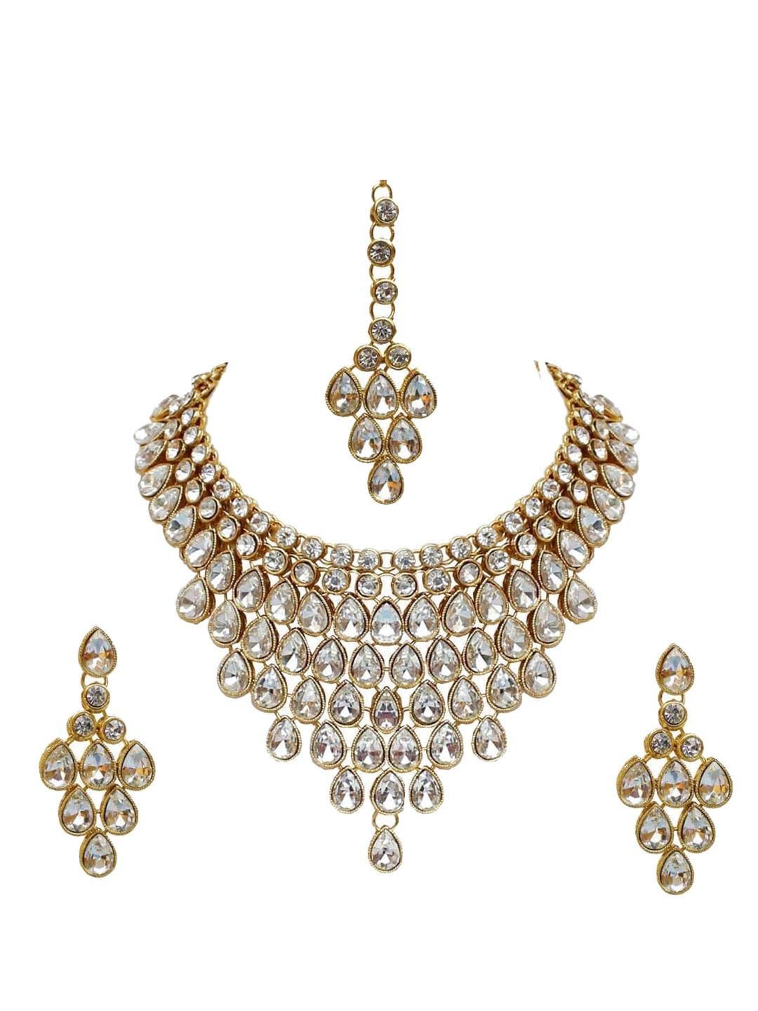 

YouBella Gold-Plated Stone Studded Jewellery Set