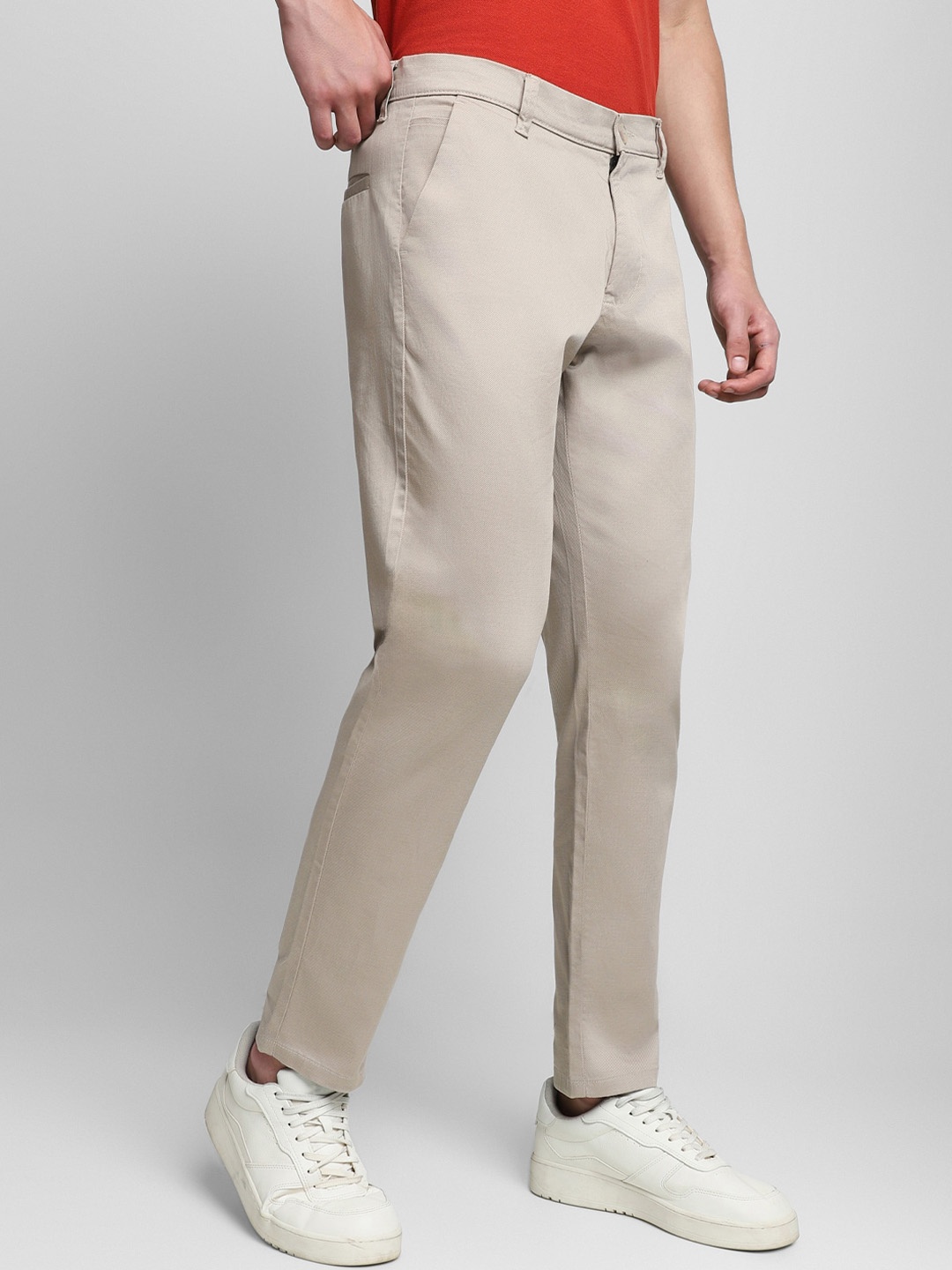

Dennis Lingo Men Slim Fit Smart Wrinkle Free Trousers, Beige