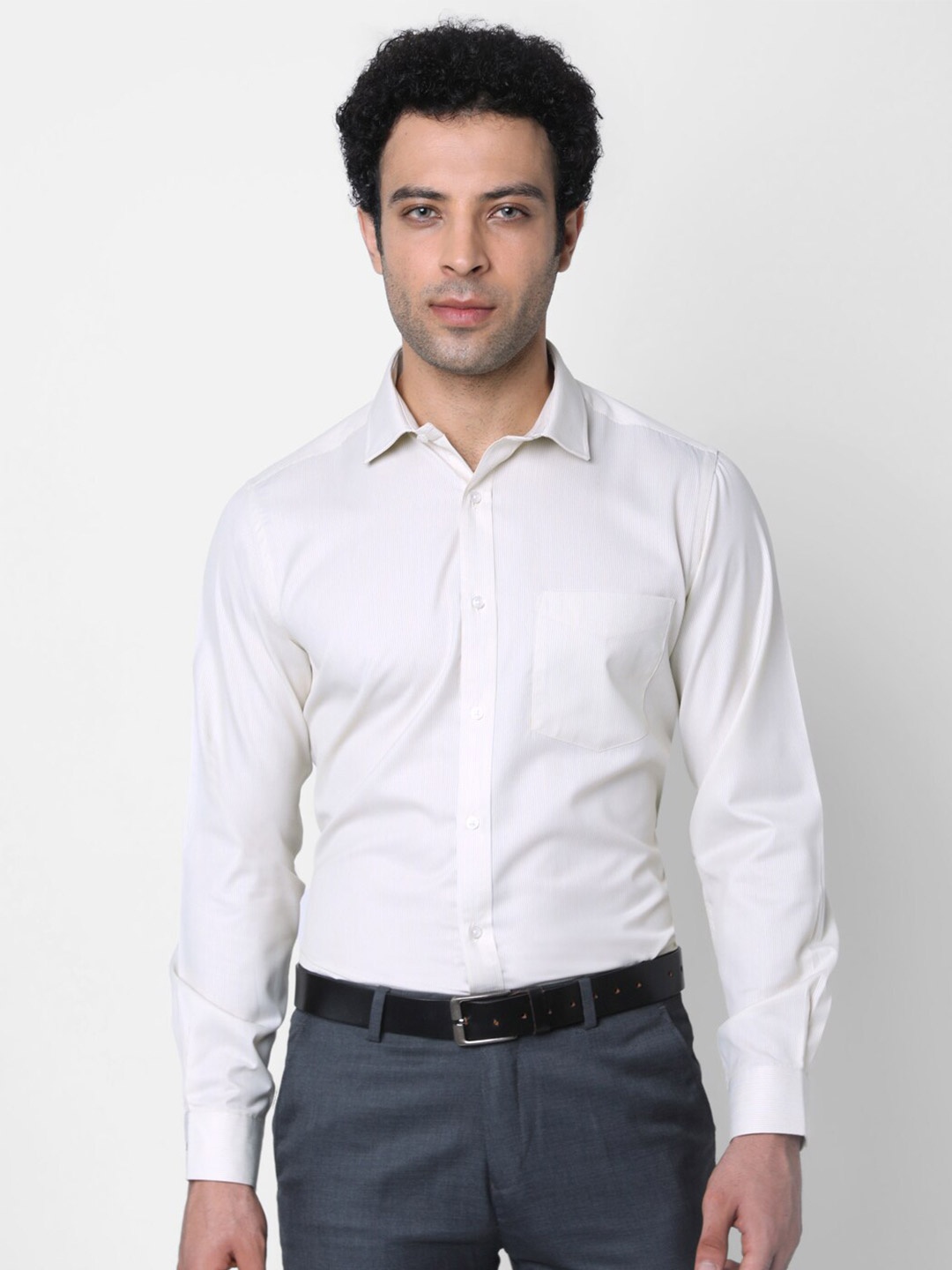

INSPIRO Classic Slim Fit Spread Collar Cotton Formal Shirt, White