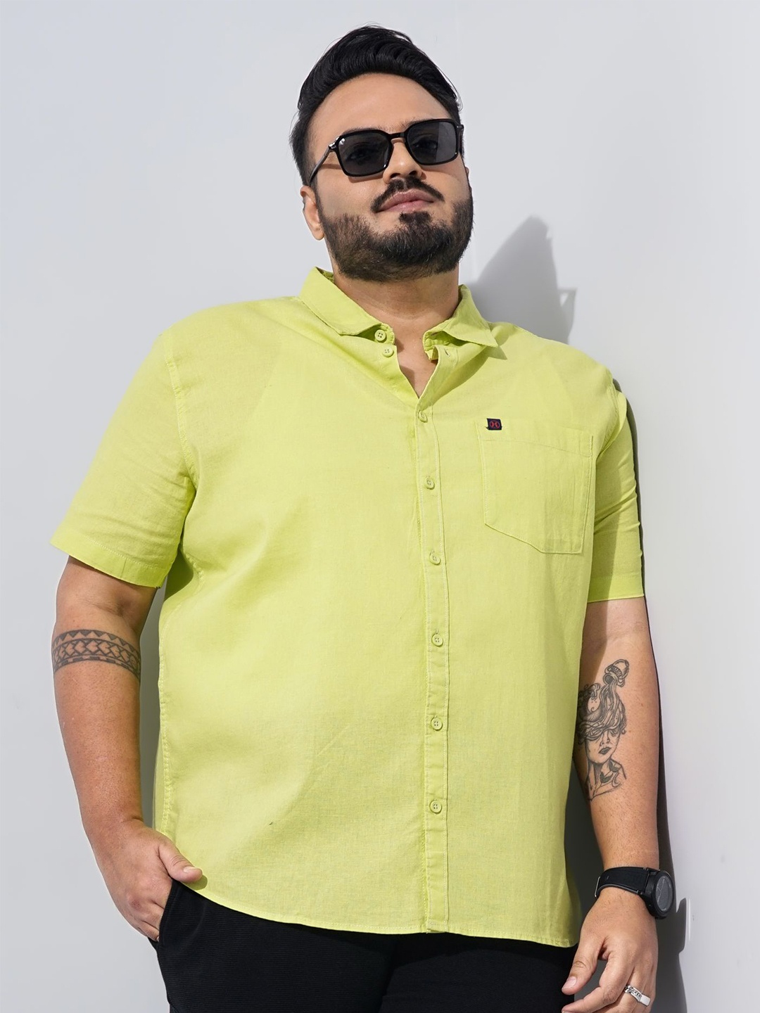 

Hardsoda by The Indian Garage Co Opaque Cotton Casual Shirt, Green