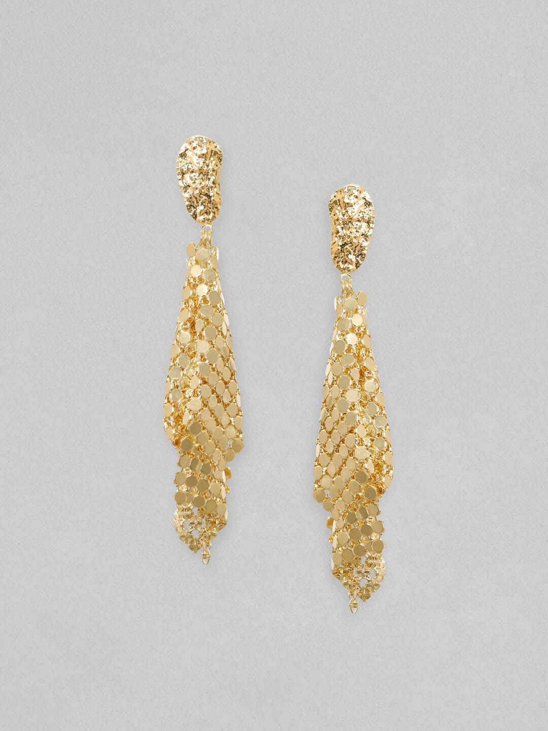 

Rubans Gold Plated Geometric Drop Earrings