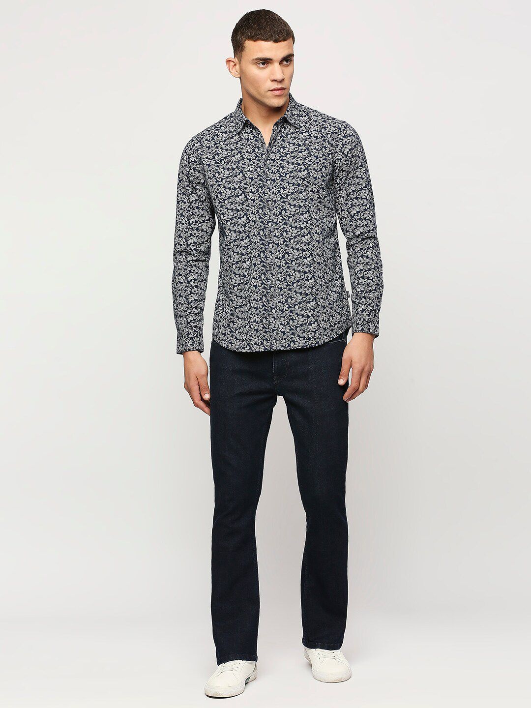 

Pepe Jeans Floral Printed Pure Cotton Casual Shirt, Blue