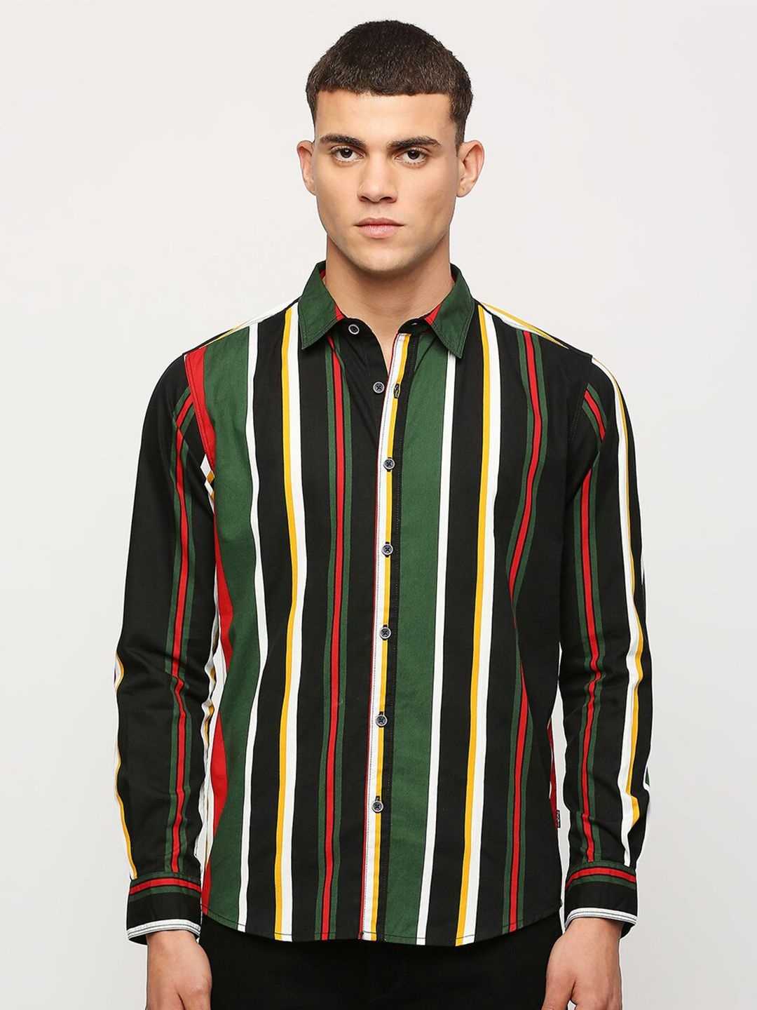 

Pepe Jeans Striped Pure Cotton Casual Shirt, Black