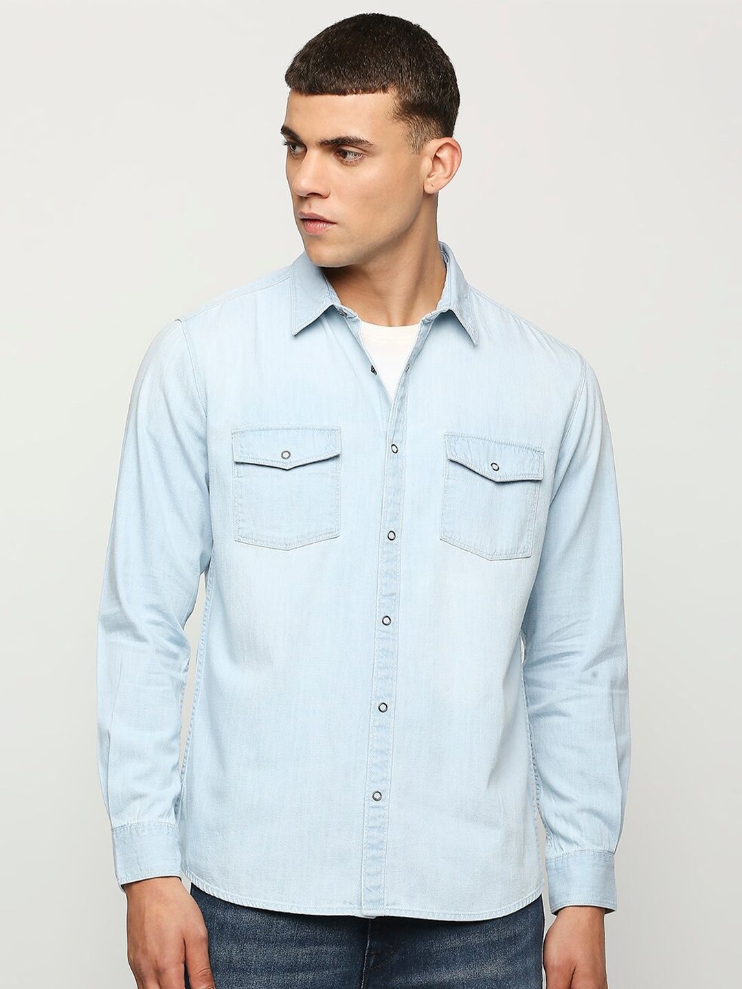 

Pepe Jeans Washed Casual Denim Shirt, Blue