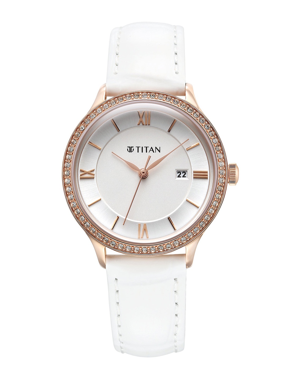 

Titan Women Embellished Dial & Straps Analogue Watch 95247WL05, White