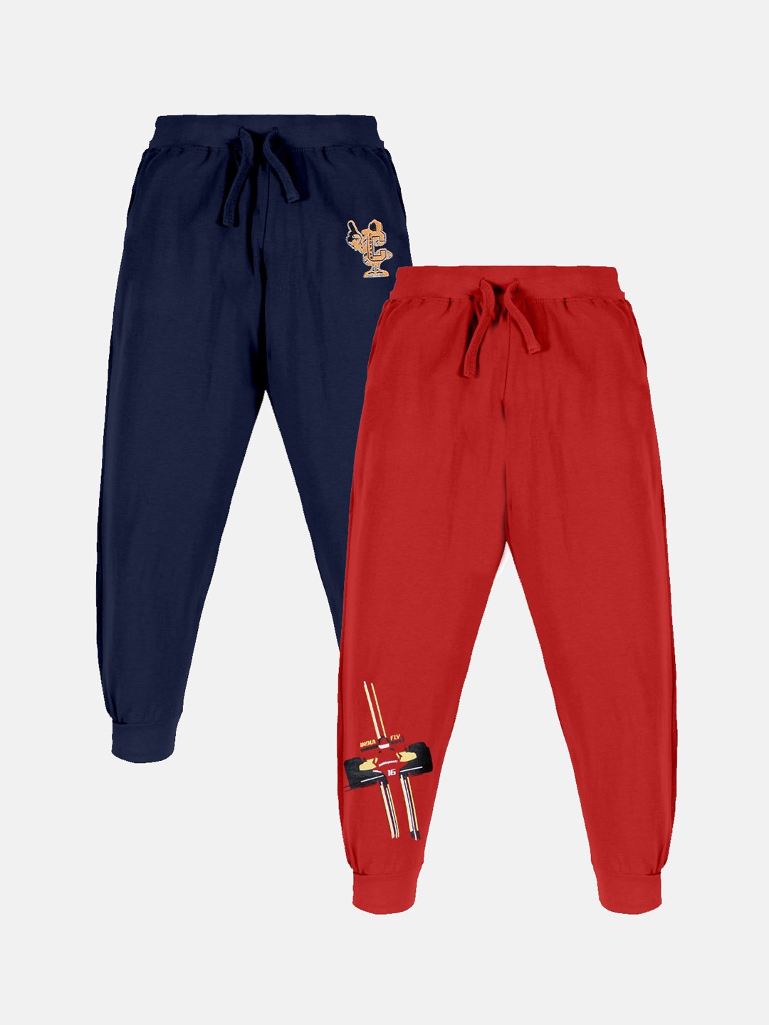 

KiddoPanti Boys Pack Of 2 Pure Cotton Joggers, Navy blue