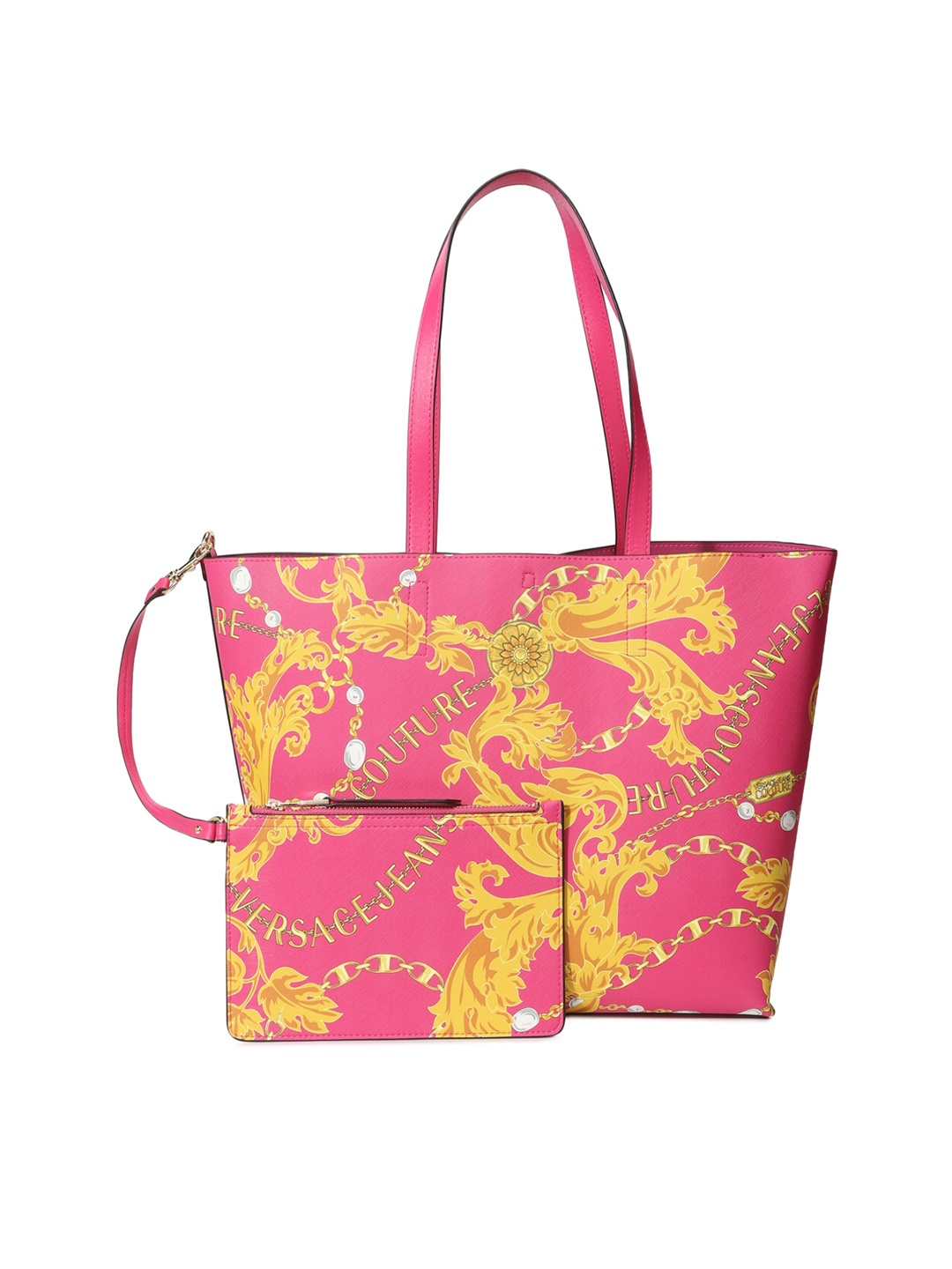 

Versace Jeans Couture Floral Printed Shopper Tote Bag, Gold