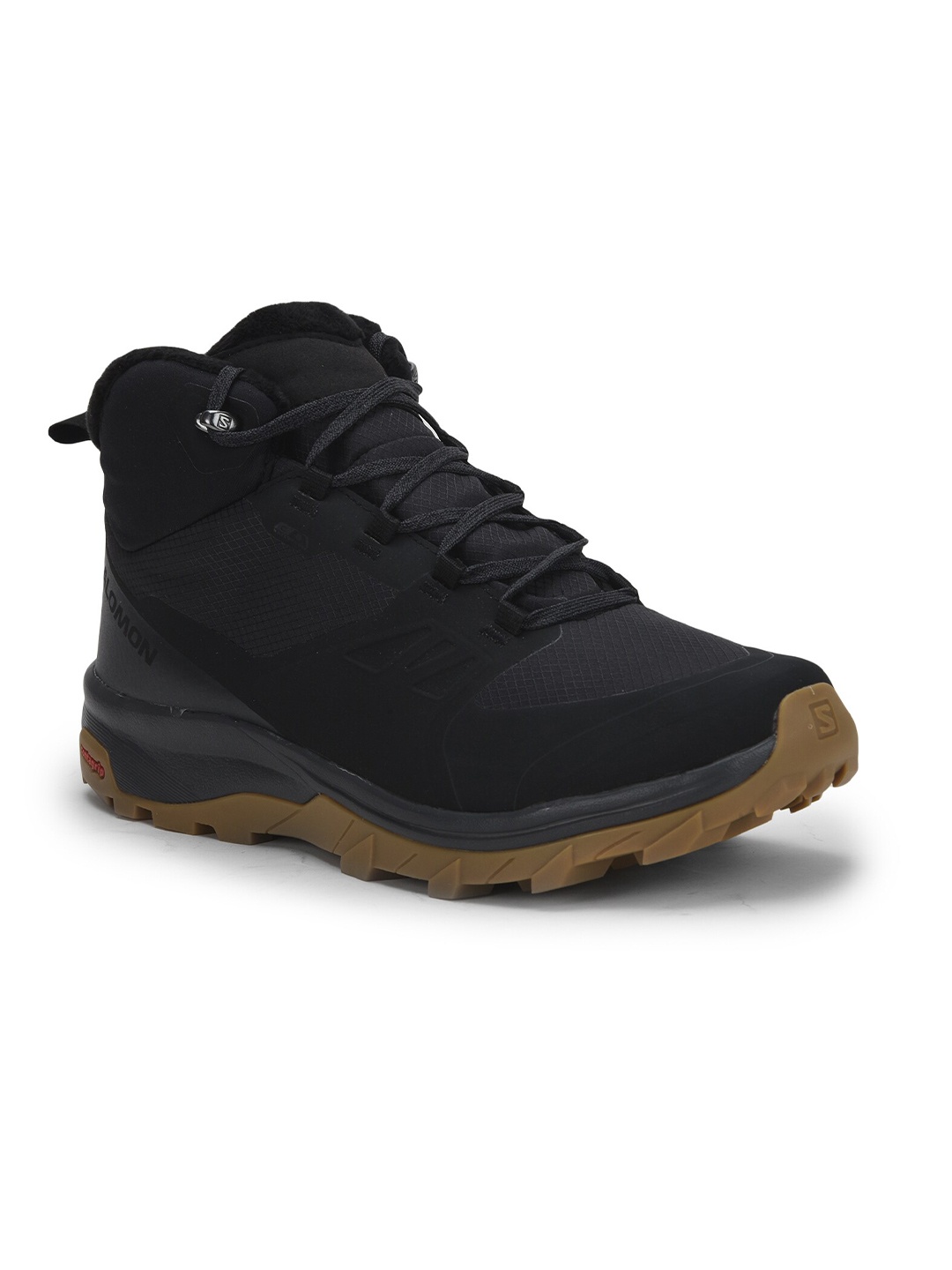 

Salomon Men Textile Contagrip Lace-Up Waterprooof Trekking Shoes, Black