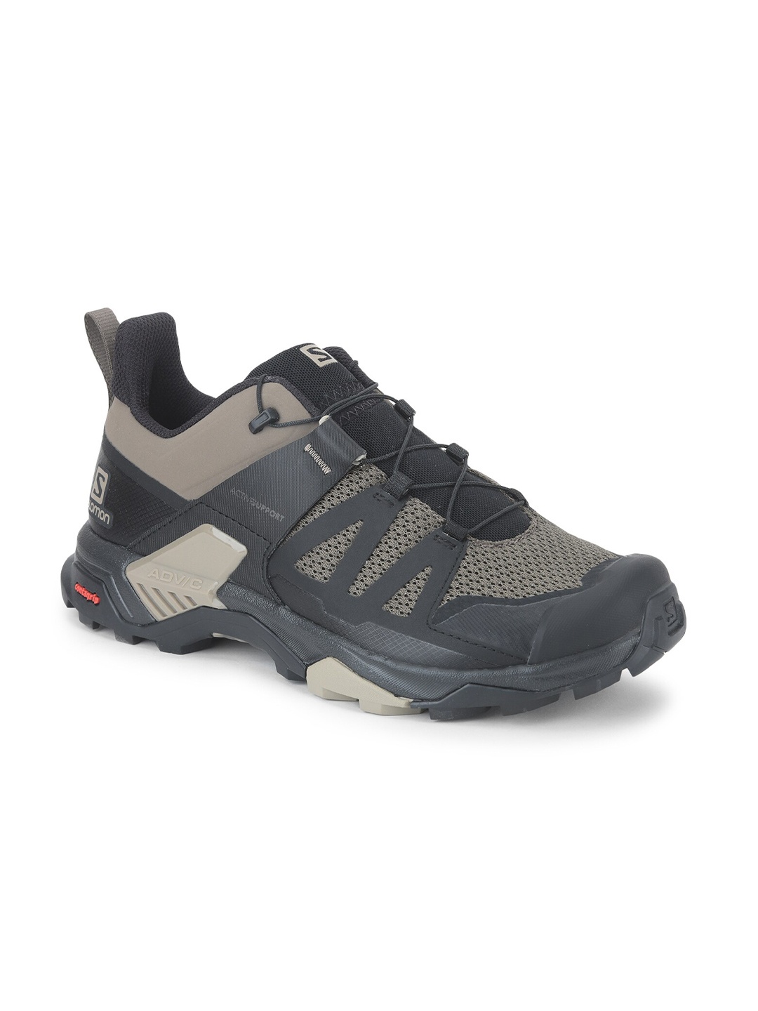 

Salomon Men Textile Contagrip Lace-Up Trekking Shoes, Khaki