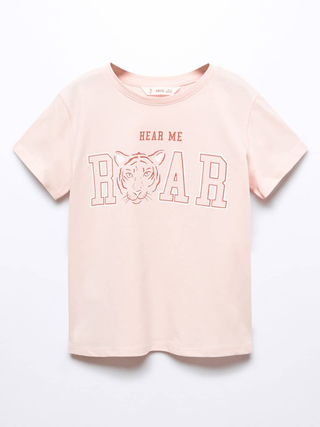 

Mango Kids Girls Typography Printed Pure Cotton T-shirt, Pink