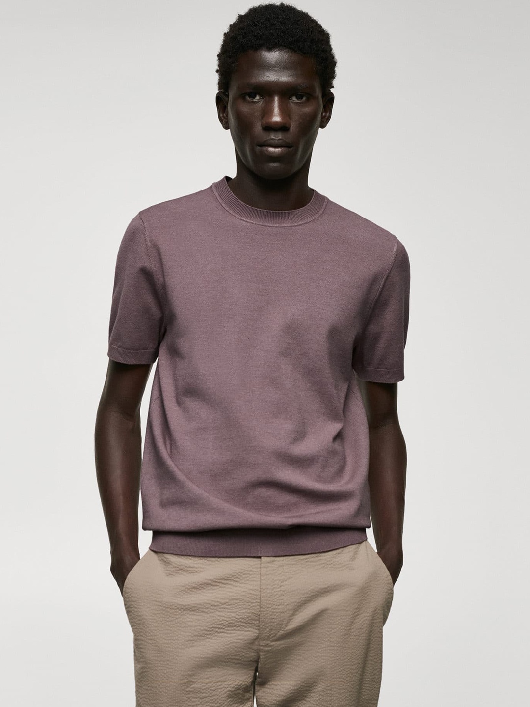 

MANGO MAN Regular Fit T-shirt, Mauve